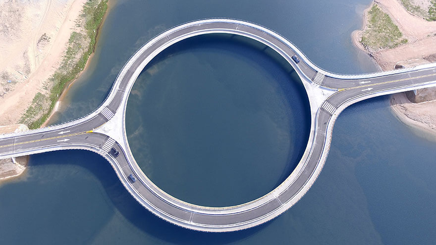 Circular Bridge Built To Slow Down Drivers So That They Would Enjoy The View 4
