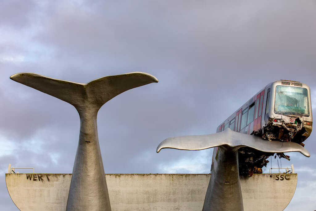 This whale tail sculpture saved a train that went off the rails 2