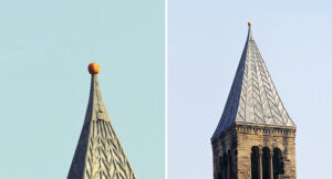The mysterious Pumpkin impaled on the top of Tower