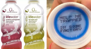 People are freaked out because they keep finding 'help me' messages under the cap of Sobe bottles